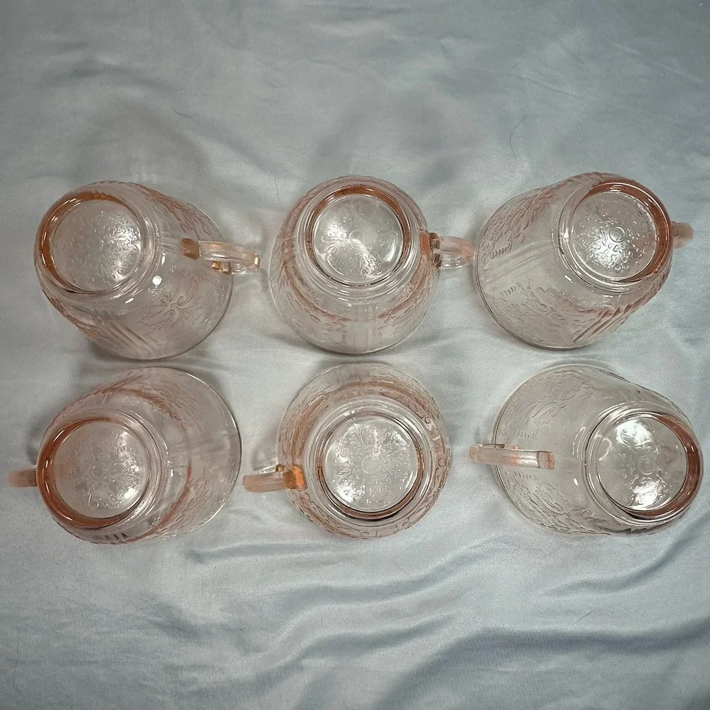Vtg Macbeth Evans American Sweetheart Pink Depression Glass‎ 2pc Cup Saucer Set